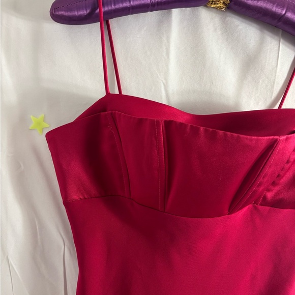 VTG Michaelangelo Fuchsia Satin Mini Gown Size 6 - Picture 13 of 14